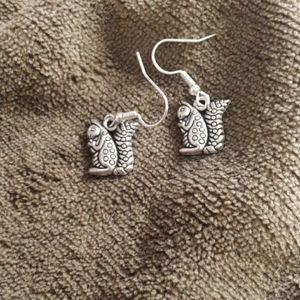 Squirrel charm earrings